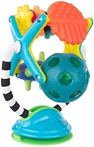 Sassy Teethe & Twirl Sensation Station 2-in-1 Suction Cup High Chair Toy, Developmental Tray Toy for Early Learning, Ages 6+ Months