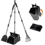 Dog Poop Scooper with 20 Bag Attachment Long Handle Swivel Bin, Rake & Spade Heavy Duty Easy to Clean Pooper Scooper for Large Medium Dogs Pet Waste Removal Solution for Yard, Grass, Gravel