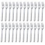 Pleafind 24 Pieces Dinner Forks, Forks Silverware, 7.1 Inches Silverware Forks, Stainless Steel Forks, Mirror Polished Forks Silverware Set, Forks Use for Home, Kitchen or Restaurant, Dishwasher Safe