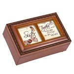 Cottage Garden Sister Ribbon Woodgrain Rope Trim Petite Music Box Plays That's What Friends are for