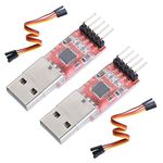 Yizhet 2PCS USB to TTL Serial Converter with 5 PIN Jumper Wire Cable Chip Compatible with CP2102 Arduino, Windows 7, 8, 10, Linux, Mac OS X