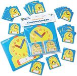 Learning Resources Write & Wipe Clocks Classroom Set, Laminated Dry-Erase, Teaching Aids, Set of 25, Ages 6+