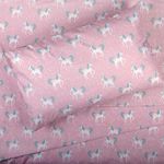 Kids Rule 4-Piece Star Unicorn Pink Sheet Set for Girls & Kids - 1 Full Flat Sheet, 1 Full Fitted Sheet & 2 Queen Pillowcases, Soft Brushed Microfiber Polyester Bed Sheet, Smooth & Durable