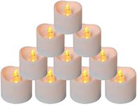 GrassVillage Pack of 24 Realistic and Bright Led Candle Lights in Wave Design, 3.5 cm x 4 cm Tall, Flameless Tea Light Candles, Electric Fake Candle in Warm Yellow