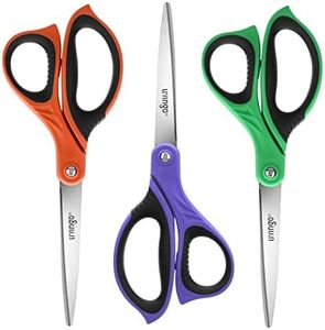 LIVINGO 3 Pack Sharp Scissors, 8.5 inch Comfort Grip Scissors All Purpose for Office, Stainless Steel Shears for Home Heavy Duty Cutting Fabric Sewing, Paper, School Crafting DIY