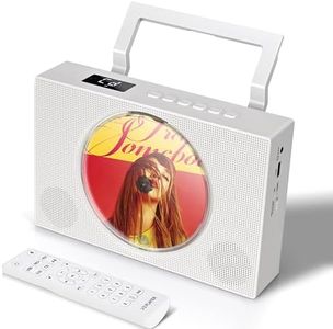 TODANGAI CD Player Boombox with Hand-Hold Design, Bluetooth Vertical CD Player Built-in FM Radio/Timer/USB Playback/AUX Headphone Input, Protable CD Stereo System for Home