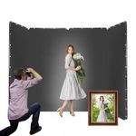 13.12ft * 7.87ft portable black screen large screen cutout background wall photography backdrop black screen support system, suitable for live streaming, character shooting, weddings, video studios