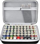 Model Paint Storage Case Compatible with Testors Paint Set, Paints Organizer Carrying Bag Holds 60 Bottles with 9 Fine Detail Miniatures Paint Brushes, Enamel Paint Container- Paint Not Included (Black)