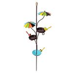 Wonderland Umbrella bird feeder Stake, Stick | Metal | Height 40 Inches | to be inserted in soil of garden or planter | Bird Feeder and Bird Bath for Garden decor, balcony decoration