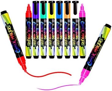 Liquid Chalk Markers - Chalkboard Marker Erasable on Blackboard, Glass, Window, Mirror and Kids Art-Chalk Pen Includes Reversible Chisel & Bullet Tip - Wet Erase Ink (Non-Toxic) (8Neon Colors)