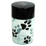 Tightpac America Pawvac 6 Ounce Vacuum Sealed Pet Food Storage Container, Black Cap and Clear Body/Black Paws