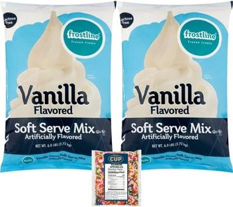 Vanilla Soft Serve Mix, Lactose Free, 6 lb Bags (Pack of 2) with By The Cup Sprinkles