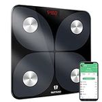 Bathroom Scales Body Fat Scale with 13 Body Data Body Composition Analysis for App Max 180 kg (Black)