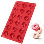 18 Cavity Donut Pan,Non-Stick Mini Donut Maker, Silicone Baking Donut Mold for Cake Donut Muffin Food Silicone and Dishwasher Safe