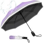 Owme Mini Folding Windproof Travel Umbrella, Sun and Rain Umbrella, Compact Portable Umbrella for Women and Men (PURPLE)