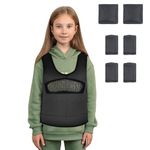 Weighted Vest for Kids (Medium, Ages 5 to 9) with Sensory Issues Compression Vest for Kids with Autism, ADHD, SPD, Mood, and Processing Disorders, Including 6 Removable Weights Black