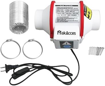 Makacces Powerful 3 Inch Duct Fan with 1.5M Pipe,Copper Motor, Enhanced Air Flow, Low Noise Level for Efficient Smoke&Odor Extraction,for 3D Printers, Laser Engravers,Resin Painting Ventilation