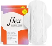 Flex Bamboo Sanitary Pads | Ultra Thin Pads with Wings | Fragrance-Free Sanitary Napkins Made with 100% Bamboo Cover | Super Absorbent & Comfortable Feminine Pads | Helps Fight Odor (2-Pack, 60 Pads)