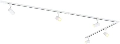 Qazqa - Modern White Track System with 5 Spots 1-Phase - Jeana- - Modern - Suitable for LED GU10 | 5 Way Light - Aluminium Surface-Mounted spotway Light - Suitable for Bedroom I