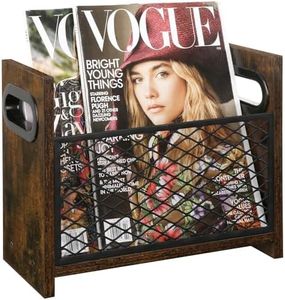 YINMIT Magazine Holder, Magazine Rack for Desktop and Home Office, Farmhouse File Storage Basket for Letters, Magazines, Books, Newspapers (Small)