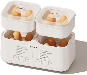 Hofenta Rapid Electric Egg Cooker, Egg Boiler Egg Steamer with Timer(0.5-9.5H), Auto Shut-Off/2 Tiers, 6-in-1 Fast Healthy Breakfast Maker for Soft/Hard/Poached Boiled Eggs,16-Egg Capacity