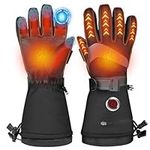 Heated Gloves for Men Women, Rechargeable Heated Gloves Battery Powered Waterproof Windproof Electric Heated Gloves, Winter Gloves for Winter Outdoor Work Skiing Hiking Camping,L