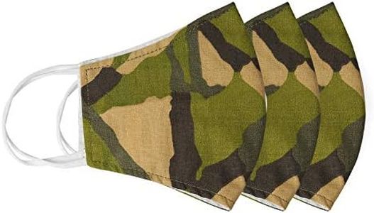 Army Green Camouflage Fabric Face Mask Washable Filter Pocket Nose Wire 3 Pack