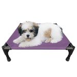 Love&go Elevated Dog Bed with Metal Frame, Cooling Raised Pet Cot for Dog and Cat (S - Purple Bed, Small - 48x48x14 cm)