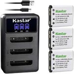 Kastar Battery 3-Pack + LCD Triple Charger Replacement for Olympus LI-42B LI-40B, Fujifilm NP-45 NP-45A NP-45B NP-45S, Nikon EN-EL10, Kodak KLIC-7006, Casio NP-80, Pentax D-Li63 D-Li108, Ricoh DS-6365