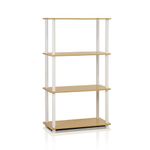 Furinno 99557BE/WH 4-Tier Tube Shelf, Beech and White