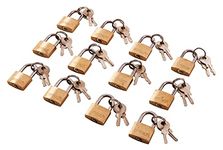 Amtech T0790 Brass Small Padlocks with Keys for Luggage, lockers, Toolboxes, Cupboards, & Sports Bags, 20mm, 12-Piece
