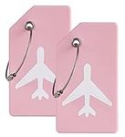 2 Pack Silicone Luggage Tag Baggage Handbag School Bag Suitcase Instrument Tag Label by Gostwo（Pink）