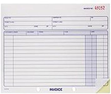 Adams Invoice Book, 2 Part, Carbonless, 8.38 x 7.19 Inches, 50 Sets per Book, White and Canary (D8740)