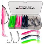 THKFISH Fishing Hooks Twist-Lock Hooks Weighted Hooks Swimbait Hooks for Soft Plastics Saltwater Freshwater 25PCS