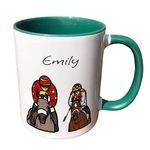 Personalised Horse Racing Sports Mug Gift - Present for Sports Lovers - Gifts for Horse Rider - Personalised Equestrian Homeware & giftware Decor (Red)