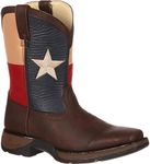 Durango unisex child Bt246 Lil' 8 Inch Texas Flag - K boots, Brown/Texas Flag, 6 Big Kid US