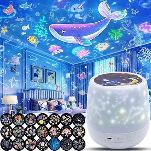 21 Sets of Films + Projector Night Light for Kids, Night Lights for Kids Bedroom, Ceiling, Star Projector with 360° Rotation Dimmable for Girls, Birthday, Christmas, Gifts, Nursery, Room Decor