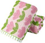 YiLUOMO Pink Hand Towel Set of 2 Super Soft 100% Cotton Tulips Pattern Quick Dry Highly Absorbent Bathroom Hand Towels 13 x 29 Inch