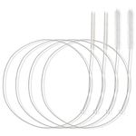 Teaaha 4PCS Extra Long Straw Cleaning Brush - 40 Inch Slim Wire Brush for Kegerator, Feeding Tube, Siphon Hose, Sunroof & Refrigerator Drains, Car (White)