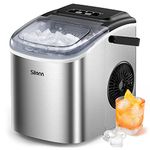 Silonn Countertop Ice Maker Machine, 9 Cubes Ready in 6 Mins, 11.8KG in 24Hrs, Self-Cleaning Ice Machine with Ice Scoop and Basket, 2 Sizes of Bullet Ice for Home Kitchen Office Bar Party