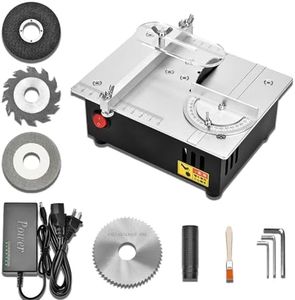 Precision Mini Electric Table Saw, DIY Hobby Handmade Woodworking Bench Cutting Machine Adjustable Cut Depth Small Desktop Saw for Miniature Wood Craft