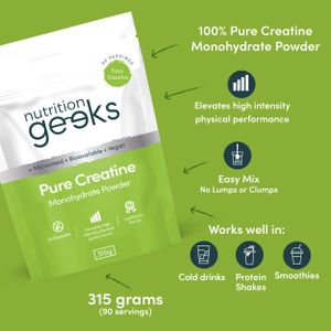 Pure Creatine Monohydrate Powder, 315g – Unflavored Supplement