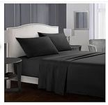 SDY Full Black Bed Sheets, Hotel Lu
