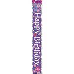 Multicolor Birthday Blossoms Foil Long Fold Banner (3.6 meters) 1 Piece - Vibrant Celebration Decor for All Ages