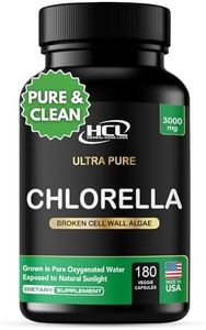 Chlorella Capsules Organic 3000 mg - Cracked Cell Wall Blue Green Algae Supplement - Best Natural Detox Cleanse - Plant Vitamins Minerals Chlorophyll Vegan Protein Powder Pills - Made in USA