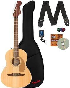 Fender Sonoran Mini Dreadnought Guitar Bundle with Gig Bag, Strap, Clip-on Tuner, Strings, String Winder, Picks, and Austin Bazaar Instructional DVD - Natural