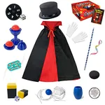 Heyzeibo Magic Kit for Kids - Magic Tricks Games Toy for Girls & Boys, Magician Pretend Play Dress Up Set with Magic Props & More Magic Tricks, Instruction Manual, for Beginners Toddlers