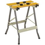 DURHAND Foldable Work Bench w/ 4 Adjustable Clamps, Carpenter Saw Table, MDF Surface, Steel Frame, Portable Work Bench 100kg/220lbs Capacity, Black and Grey
