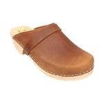 Lotta From Stockholm Swedish Clogs : Classic Clog in Light Brown Oiled Nubuck Leather-39