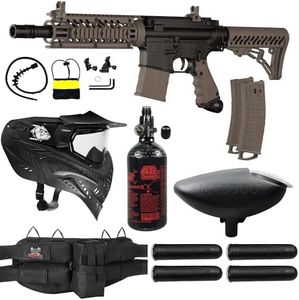 Maddog Tippmann TMC MAGFED Silver HPA Paintball Gun Marker Starter Kit - Tan
